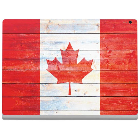 Canada Flag Light Wood Surface Book 2 15in Skin
